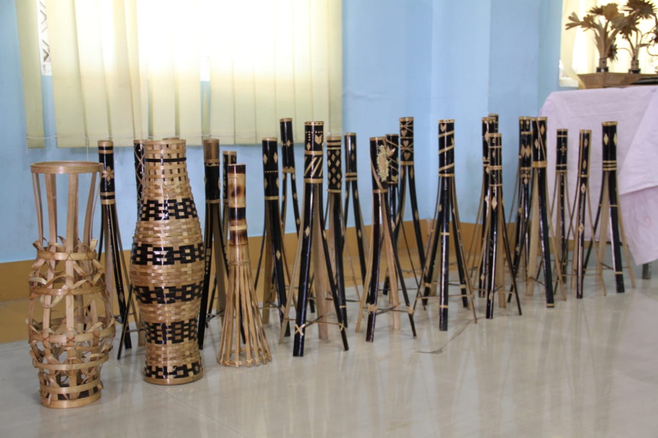 Display of Bamboo products made by the trainees